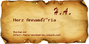 Herz Annamária névjegykártya